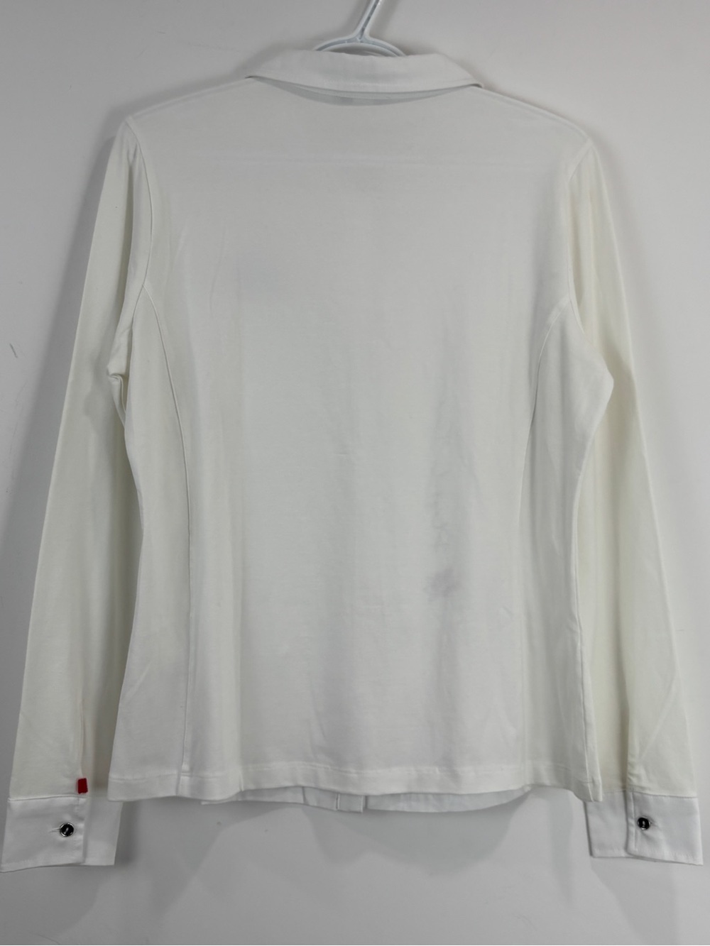 Dolcezza White Button Front Shirt M Artsy Graphic Pocket Collared Modern Art Top - Picture 10 of 17